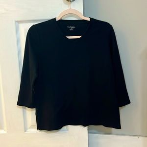 Kim Rogers Black LP 3/4 length sleeve cotton shirt